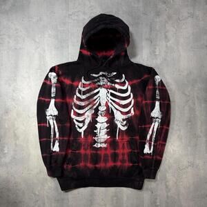 Y2K Black EPTM Grunge Skeleton Skater Hoodie